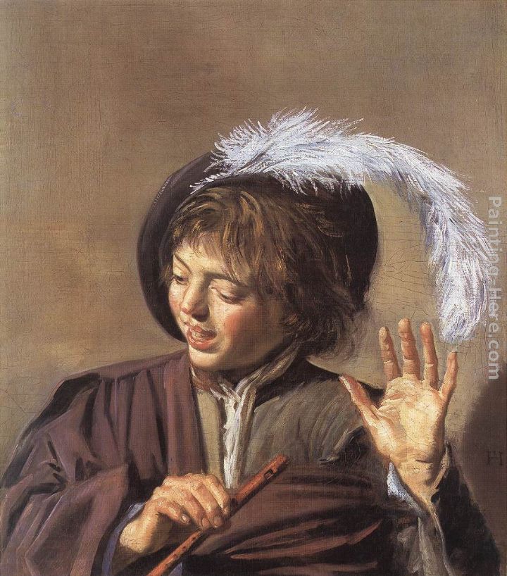 Singing Boy with a Flute painting - Frans Hals Singing Boy with a Flute art painting